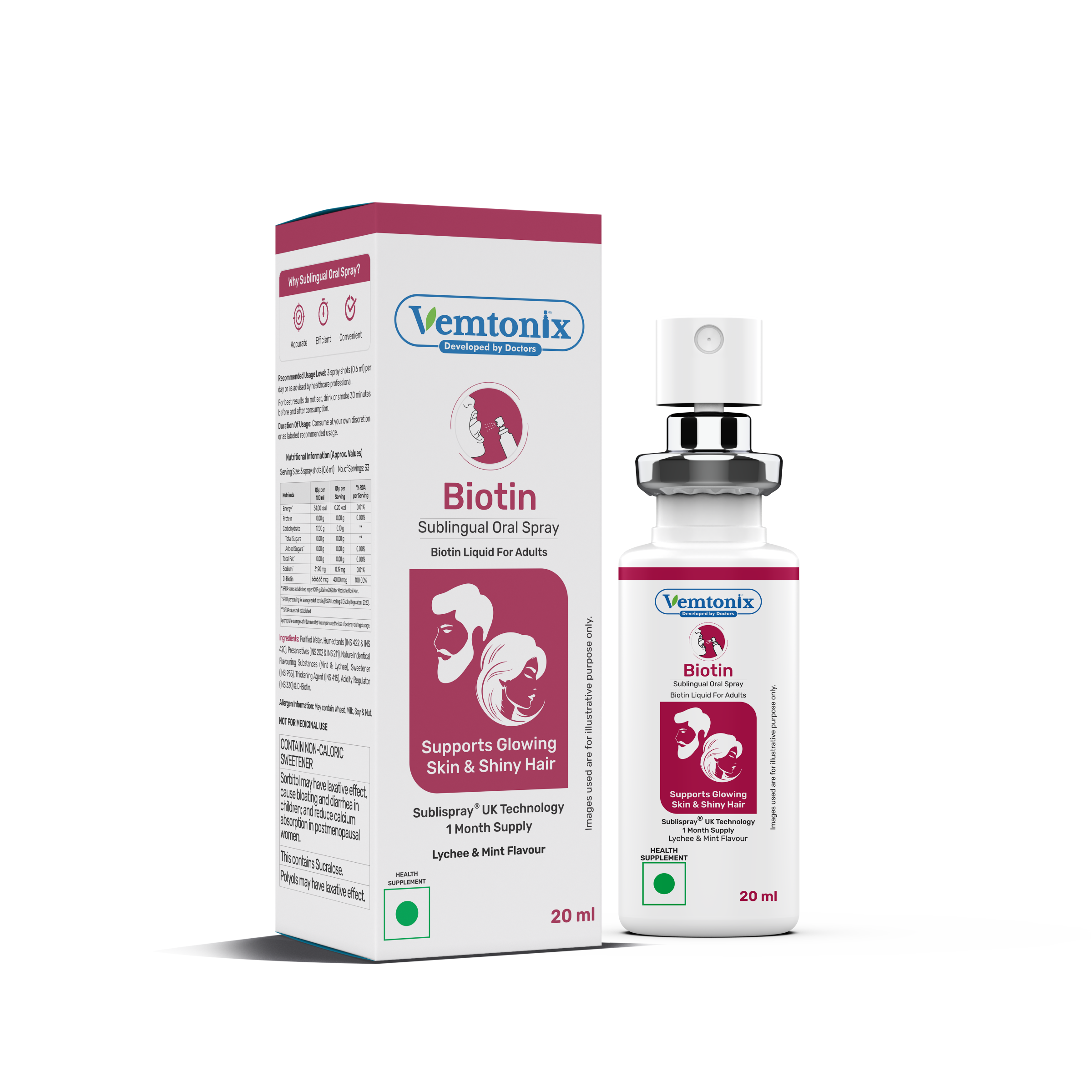 Vemtonix Biotin Skin & Hair Sublingual Oral Spray