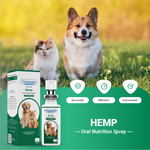 Vemtonix Hemp Oral Nutrition Spray for pets for dogs and cats