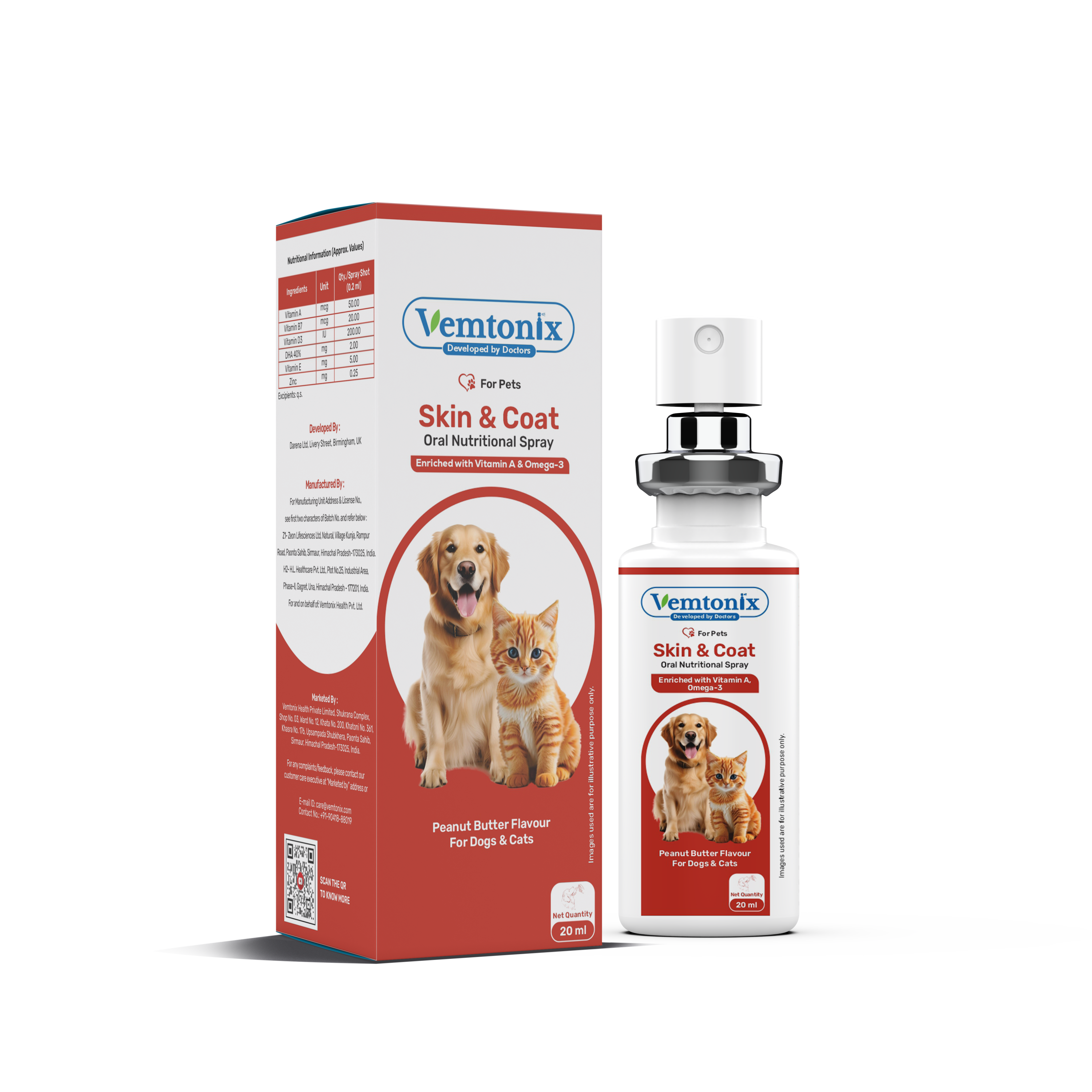 Vemtonix Skin & Coat Oral Nutritional Spray for pets