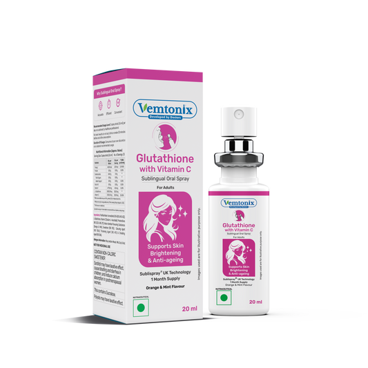 Vemtonix Glutathione with Vitamin C Sublingual Oral Spray for Adults