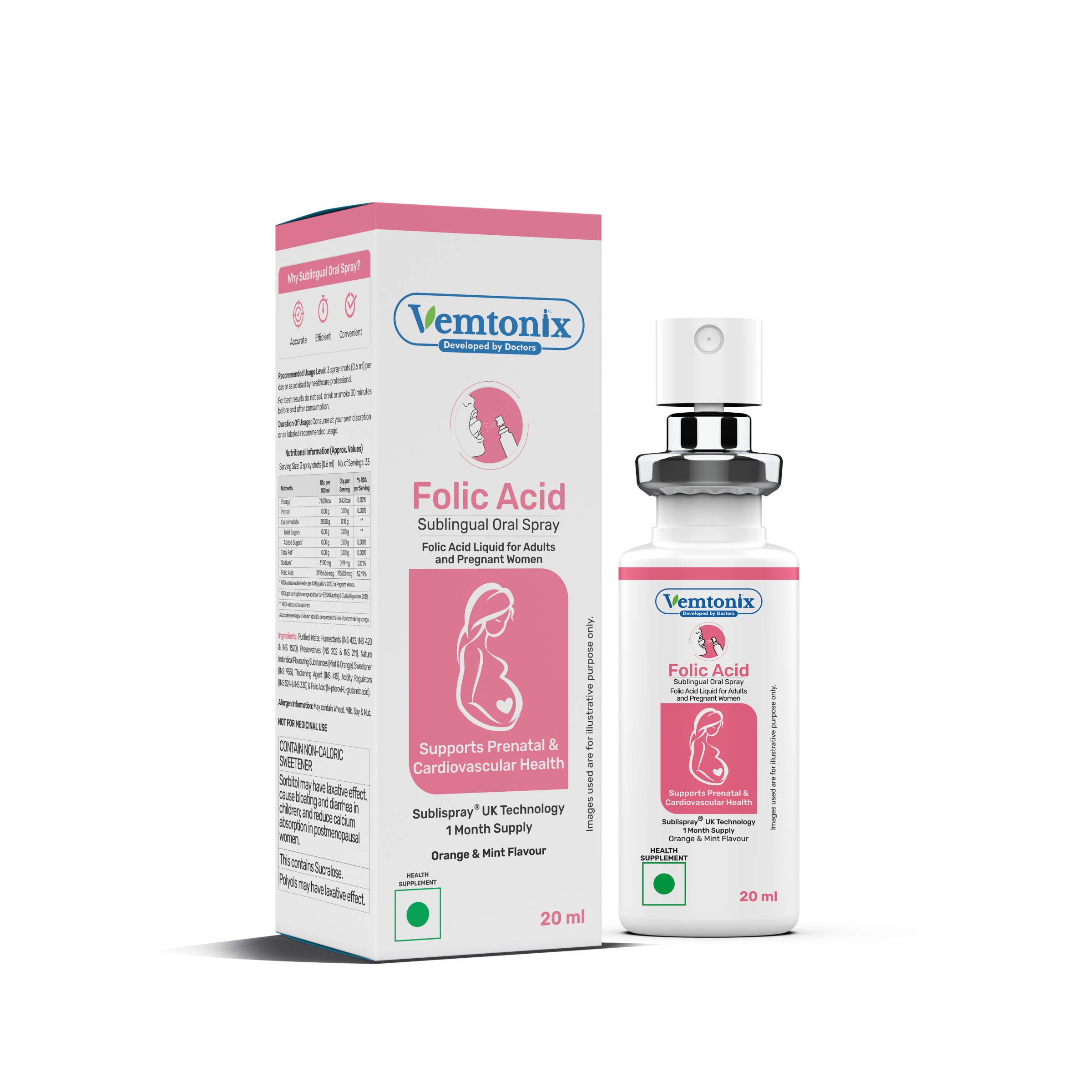 Vemtonix Folic Acid Sublingual Oral Spray 