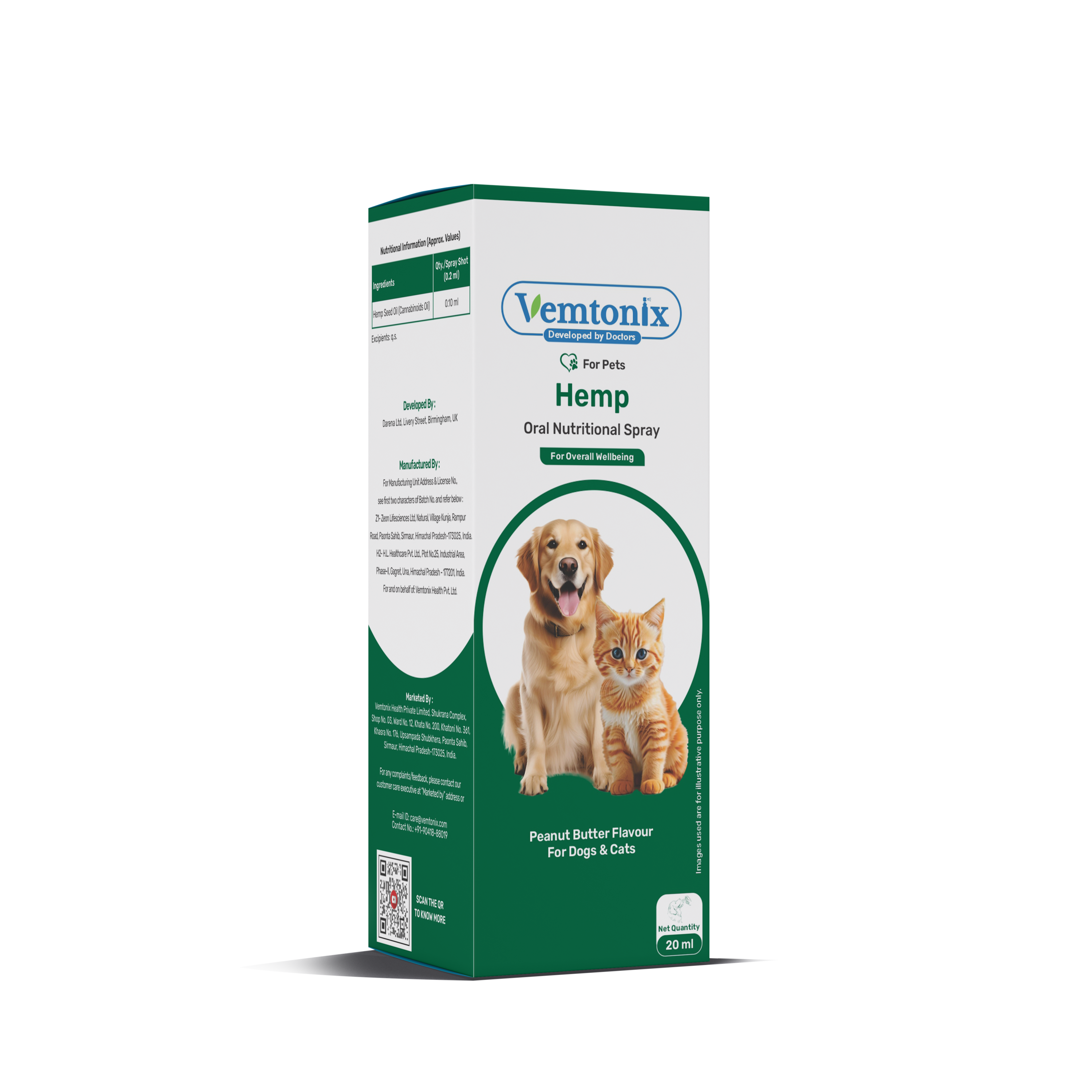 Vemtonix Hemp Oral Nutritional Spray for Dogs and Cats