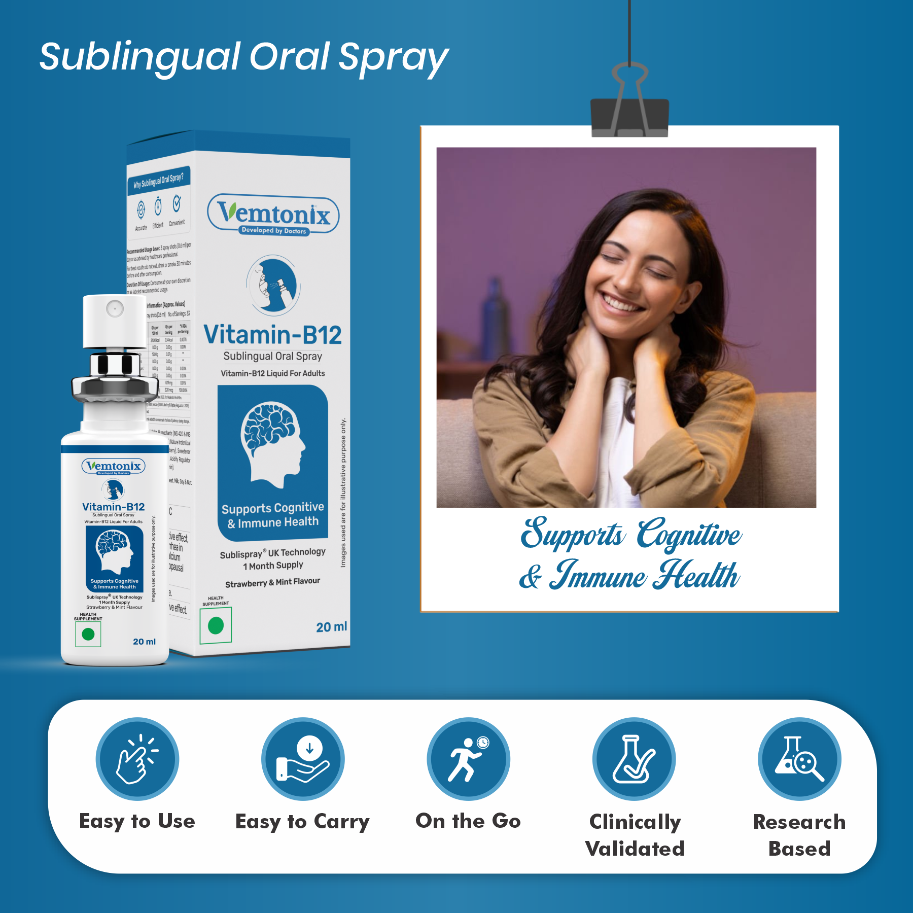 Vermtonix Vitamin B12 sublingual oral spray 
