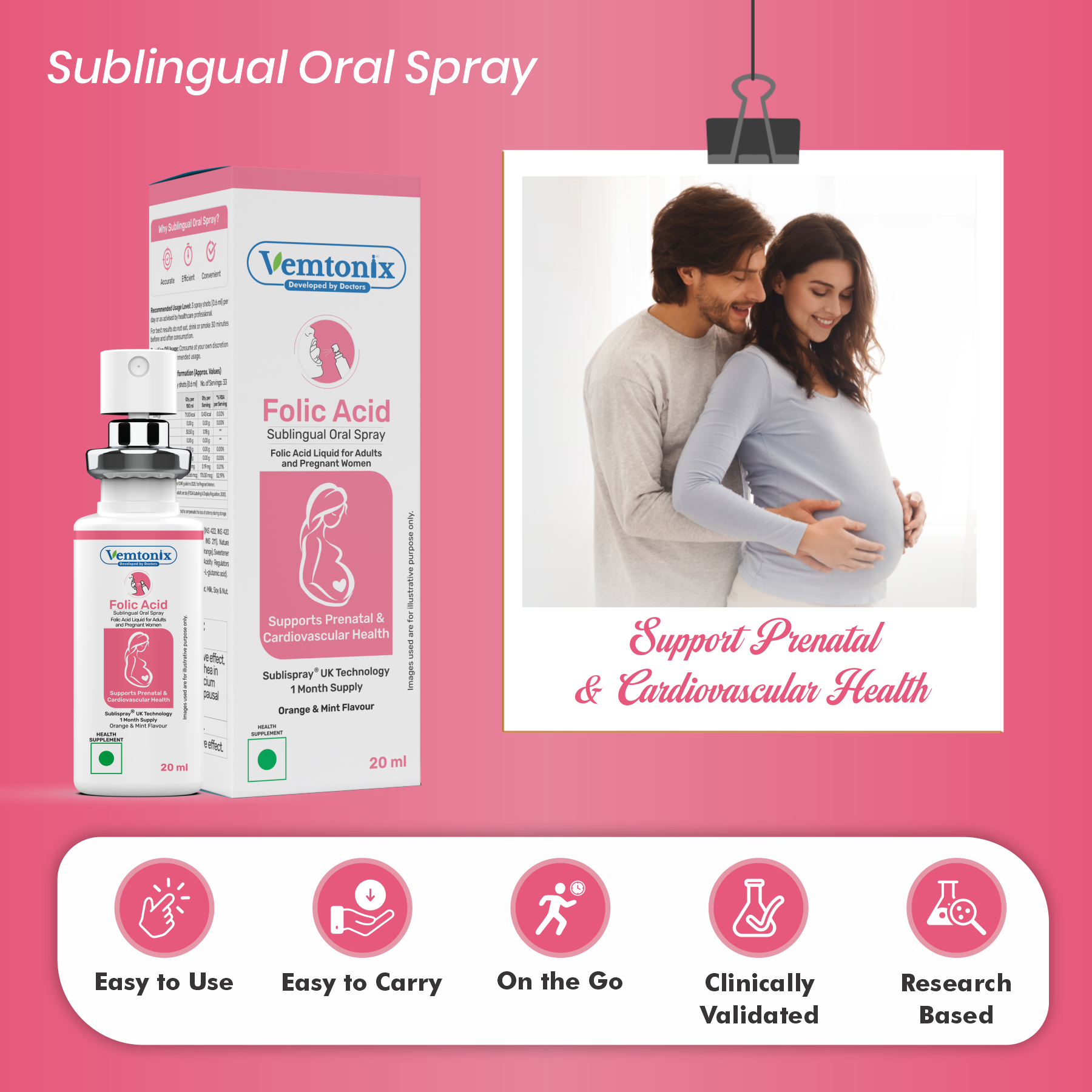 Vemtonix Folic Acid Sublingual Oral Spray