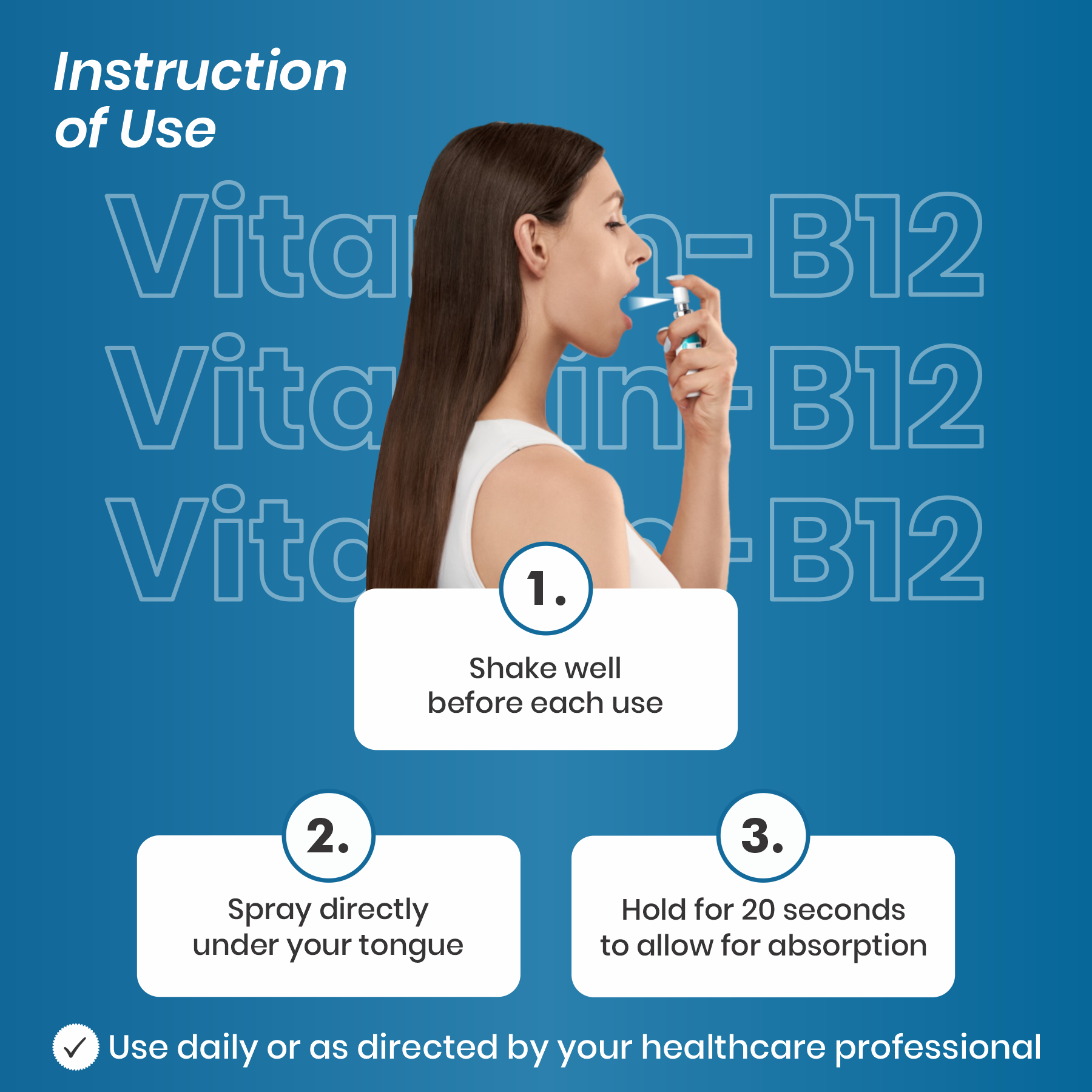 Vitamin B12 spray instruction 