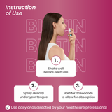 Instructions for using a spray product