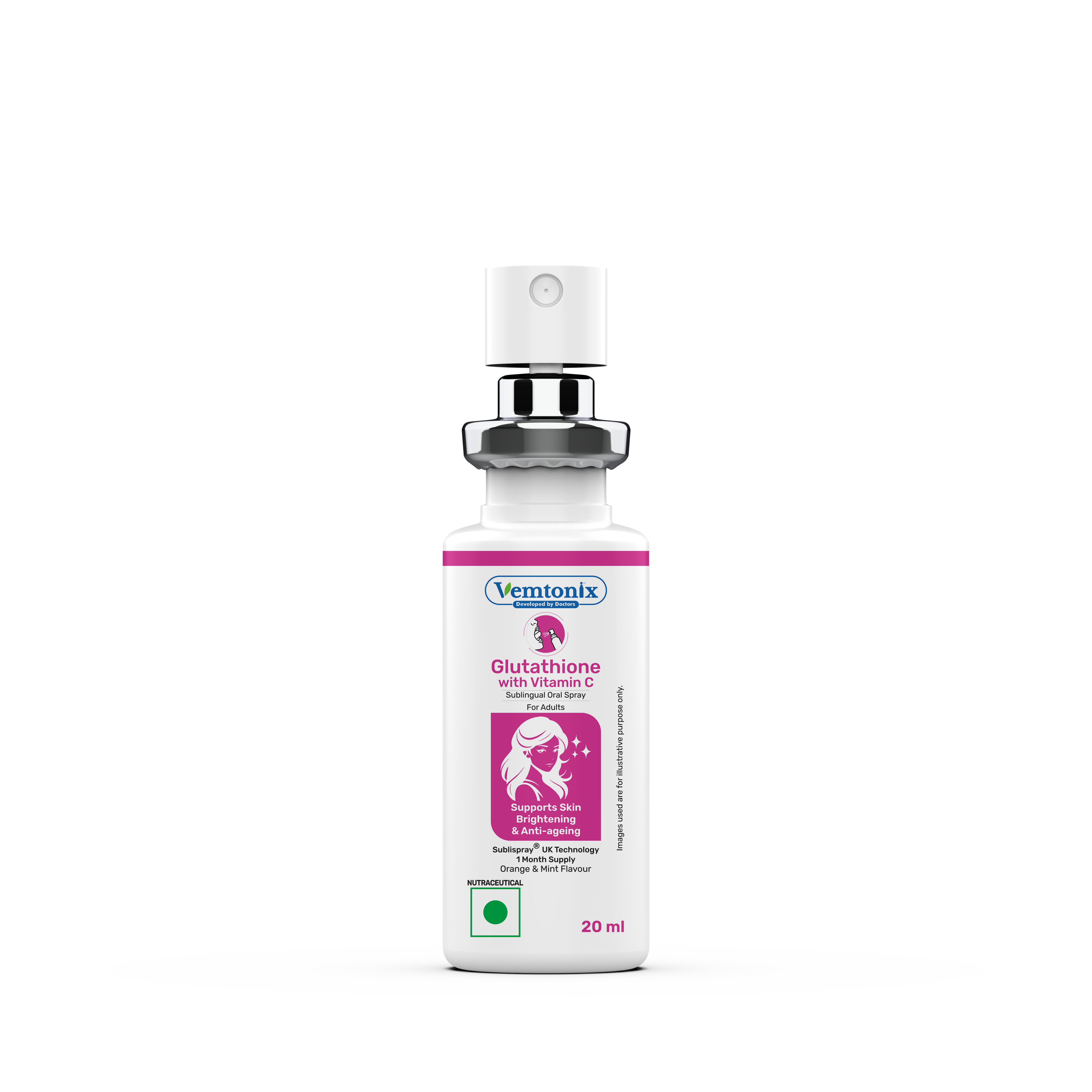 Vemtonix Glutathione with Vitamin C Spray Bottle 20 ml