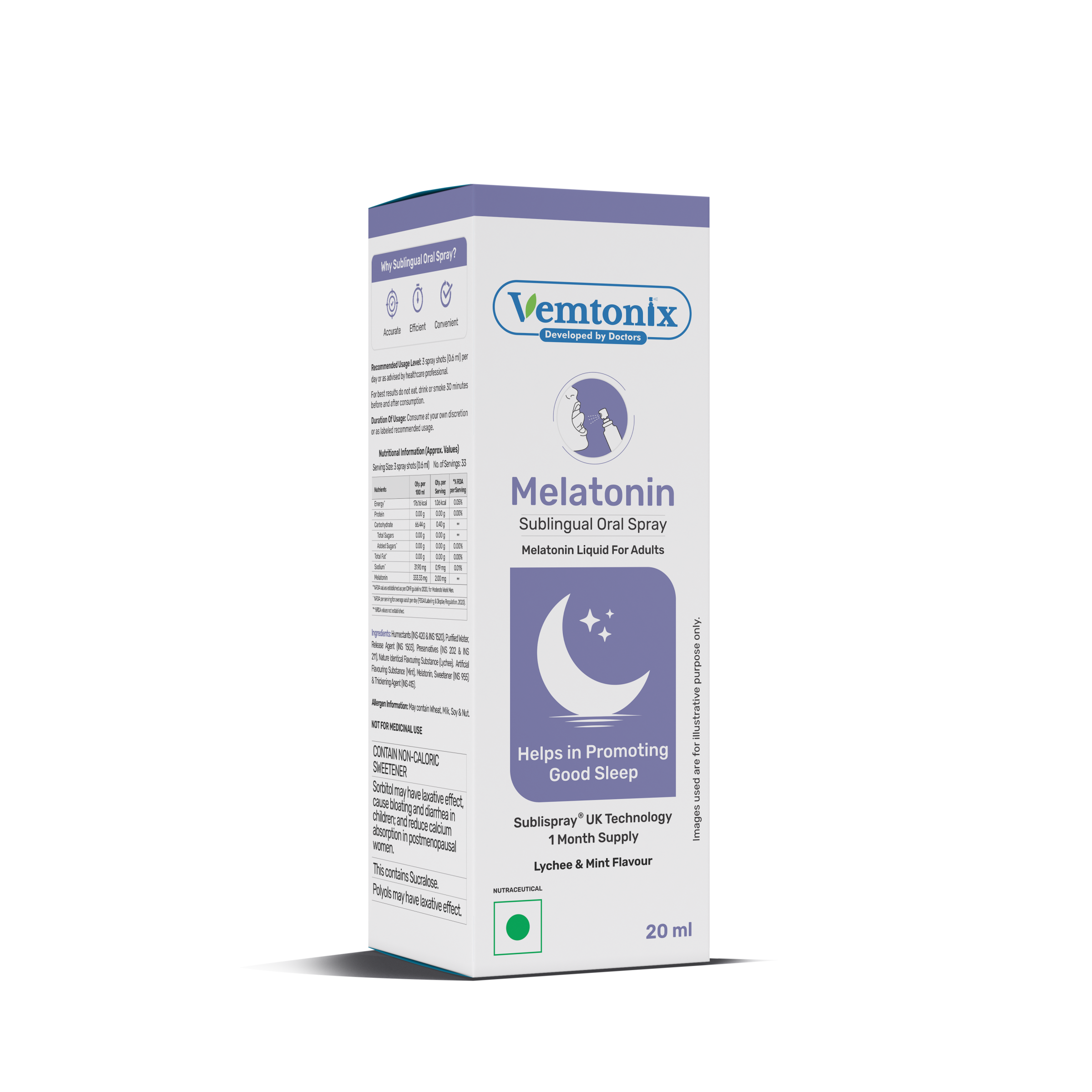 Vemtonix Melatonin Oral Spray for Adults